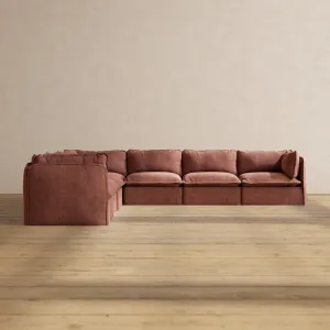 Modular Performance 7-Seater Corner Sectional in Chestnut | Deluxe Blend