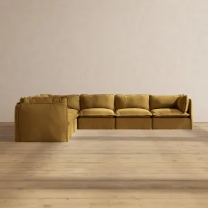 Modular Performance 7-Seater Corner Sectional in Toffee | Deluxe Blend