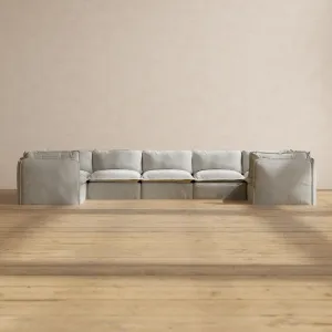 Modular Performance 7-Seater U-Sectional in Cloud | Deluxe Blend