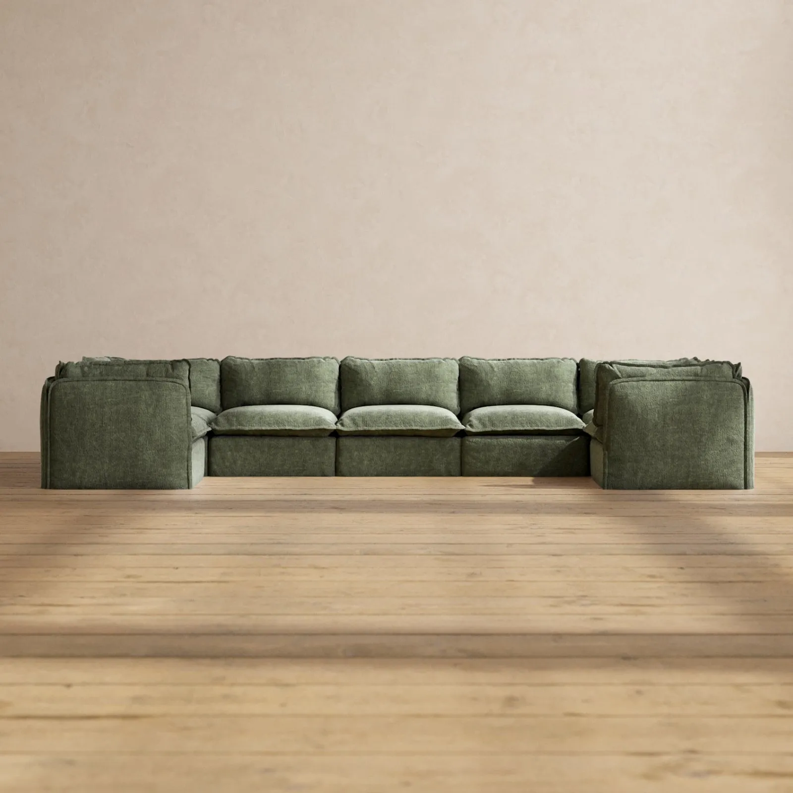 Modular Performance 7-Seater U-Sectional in Willow | Deluxe Blend