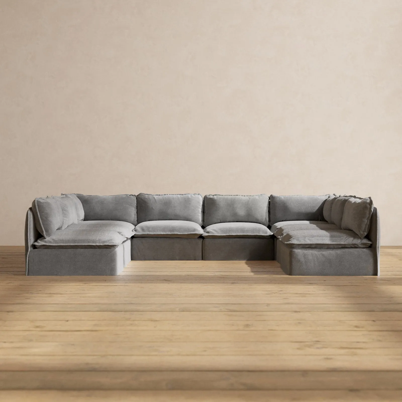 Modular Performance 8-Seater Open-Ends U-Sectional in Ash | Deluxe Blend