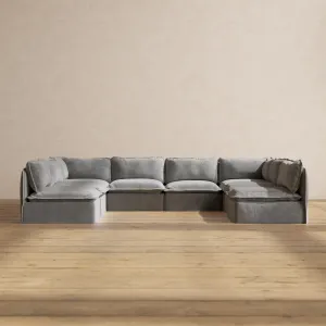 Modular Performance 8-Seater Open-Ends U-Sectional in Ash | Deluxe Blend