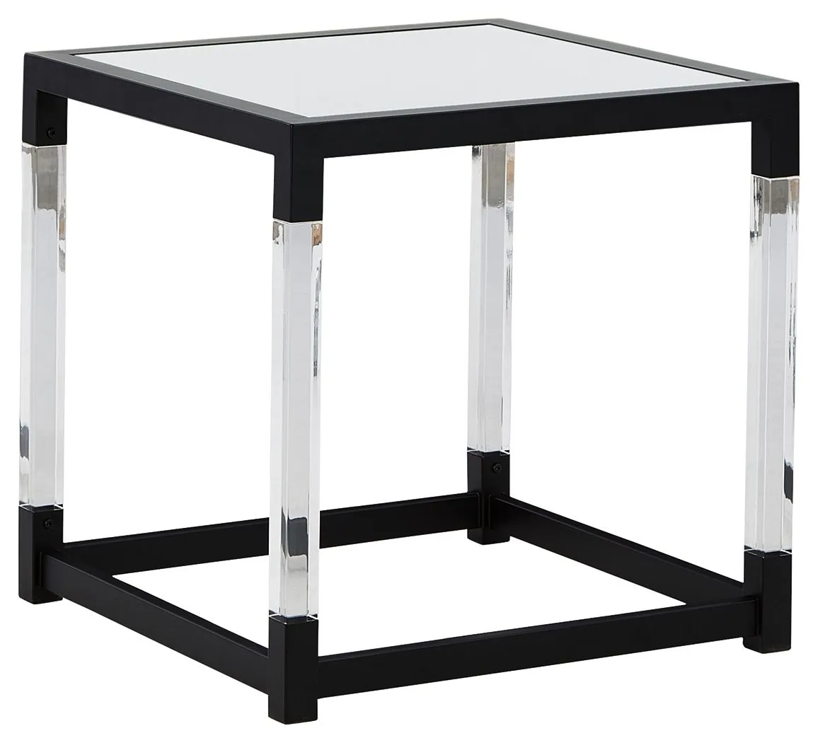 Nallynx Metallic Gray Square End Table