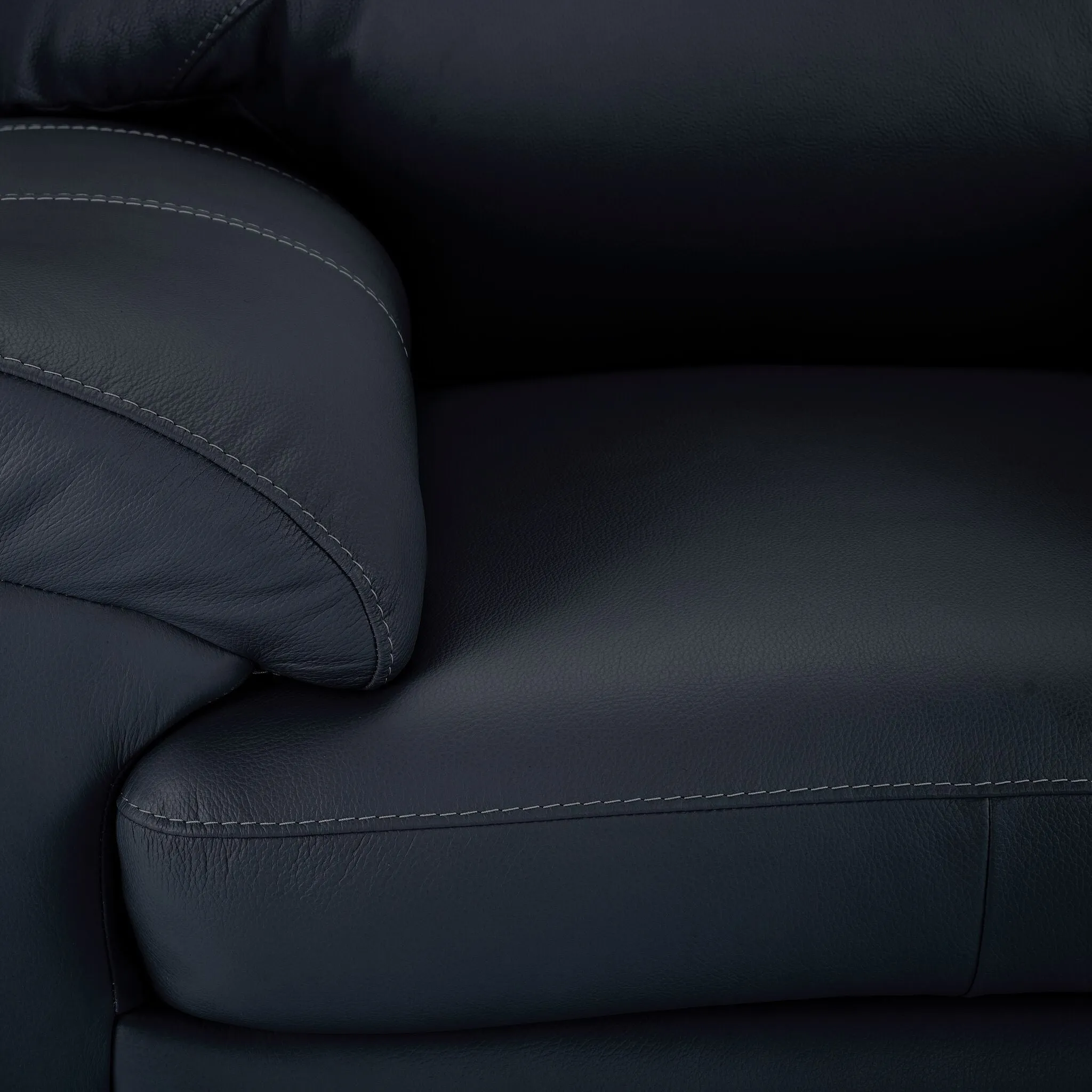 Raphael Leather Chair - Navy