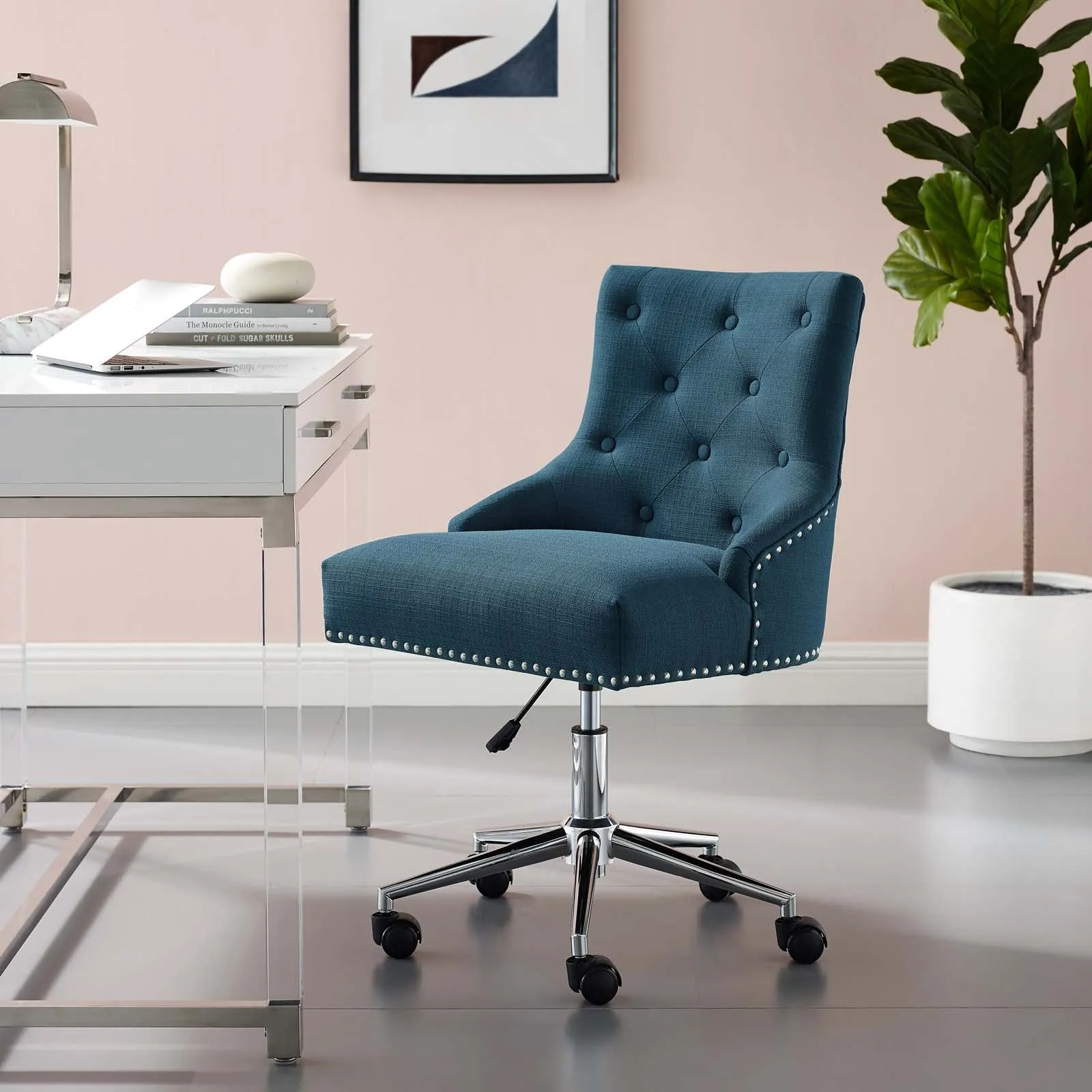 Regent Tufted Button Swivel Upholstered Fabric Office Chair by Modway