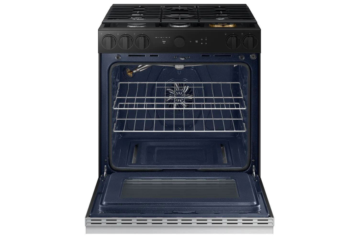 Samsung BESPOKE Stainless Steel 30" Gas True Convection Slide in Range with Air Sous Vide and Air Fry (6.0cu.ft) - NSG6DG8500SRAA