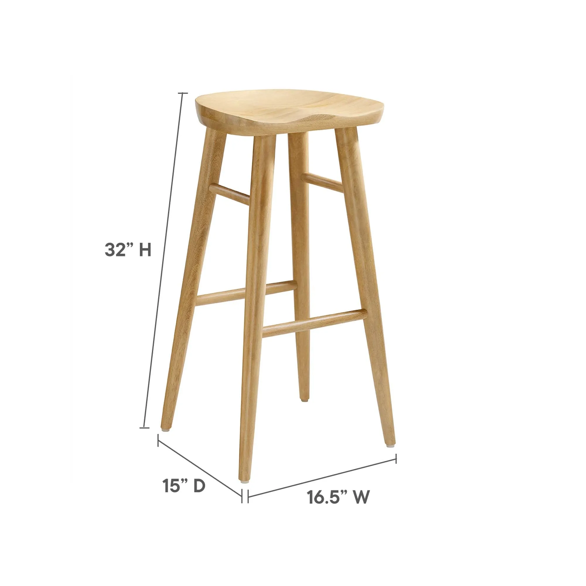 Saville Backless Wood Bar Stools - Set of 2 by Modway