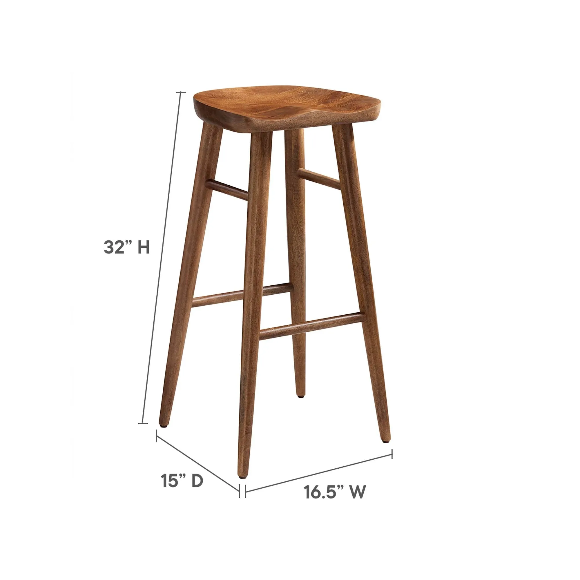 Saville Backless Wood Bar Stools - Set of 2 by Modway
