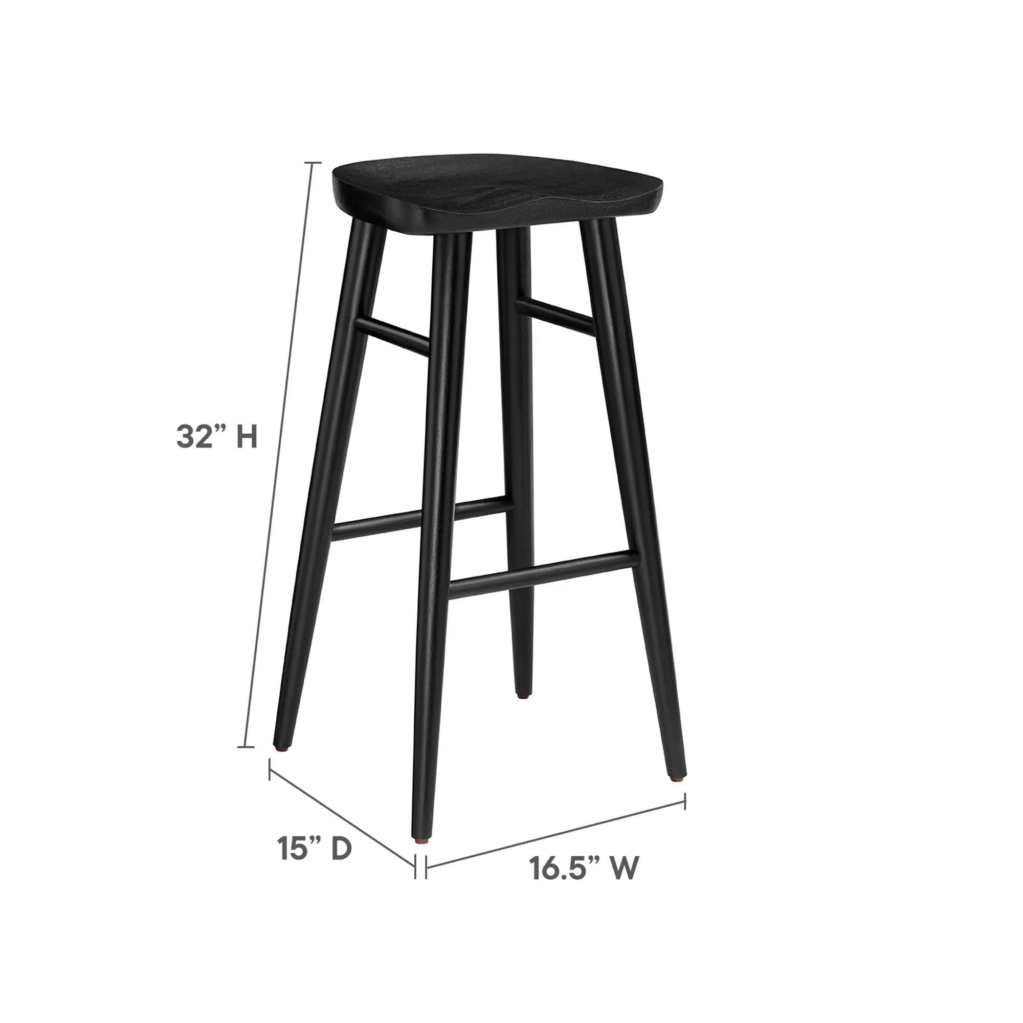 Saville Backless Wood Bar Stools - Set of 2 by Modway