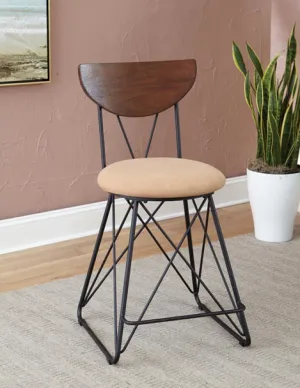 Semicircle Back Counter Height Stools Black and Gold