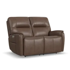 Wilson CafÃ© Leather Power Reclining Loveseat with Power Headrests
