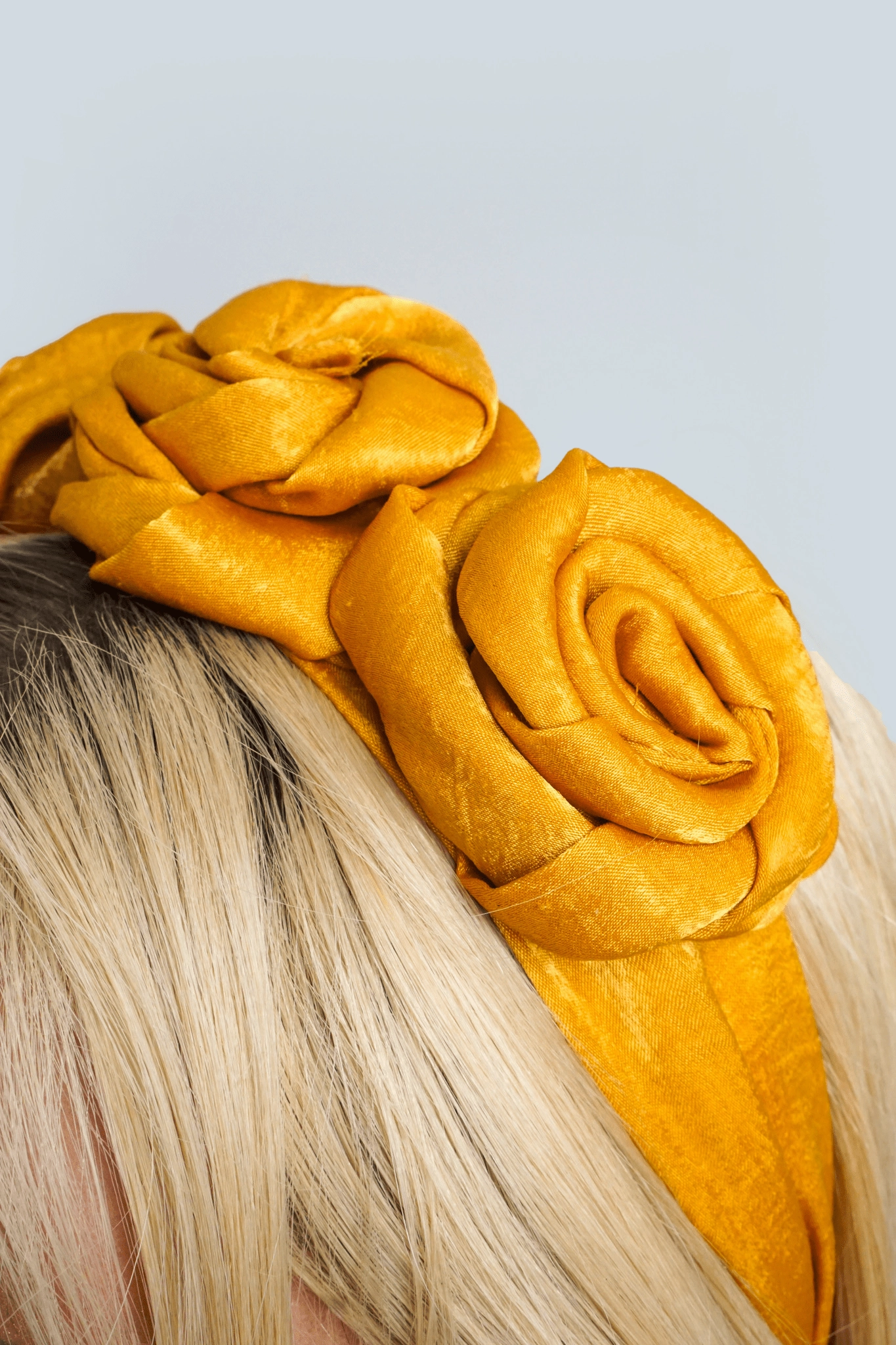 Yellow Mustard Color Fabric Rose Headband